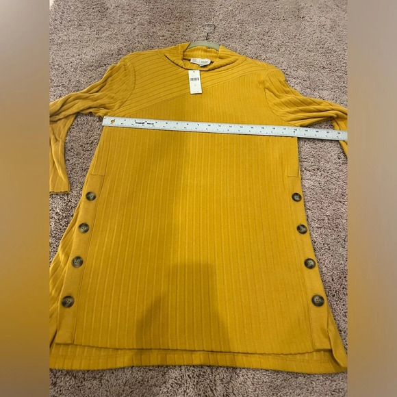 NWT new Anthropologie Saturday Sunday ribbed tunic sweater medium gold yellow - Picture 11 of 11